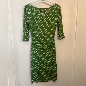 Diane Von Furstenberg Green Leaf Print Dress